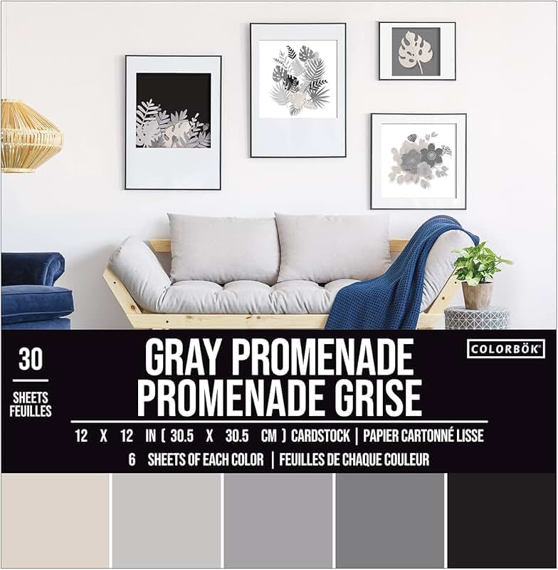 Gray 12x12 Cardstock Paper Pad