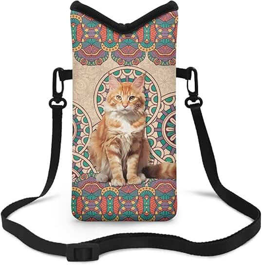 Durable Soft Phone Sleeve with Adjustable Strap and Floral Pattern