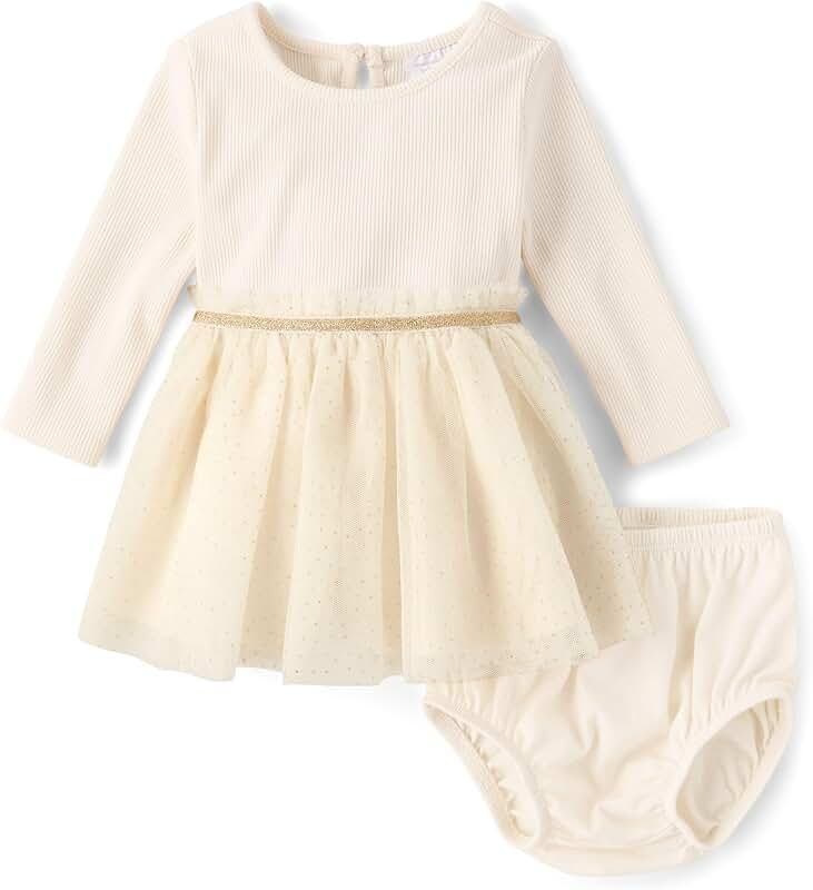 Baby Girl Long Sleeve Dress and Diaper Cover Set
