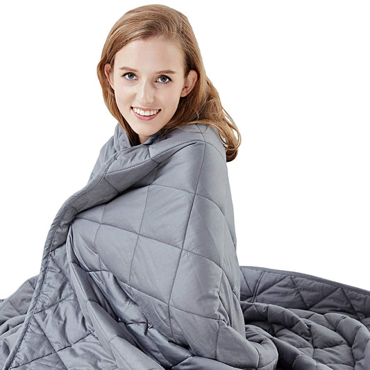 Weighted Blanket Adult Queen Size 15 s 60"x80")  Diamond Heavy Blanket with Gl Beads