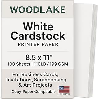 White 8.5x11 Cardstock Paper, 100 Sheets