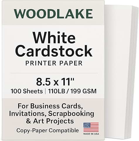White 8.5x11 Cardstock Paper, 100 Sheets
