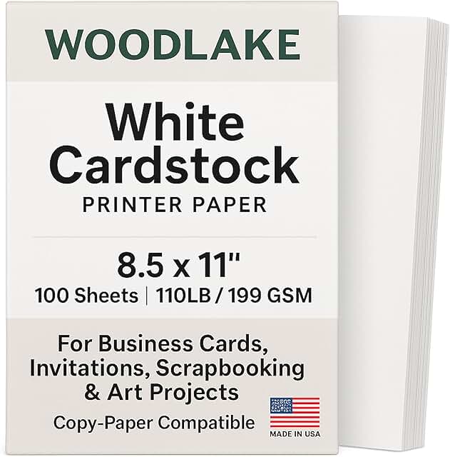 White 8.5x11 Cardstock Paper, 100 Sheets