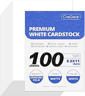 100 Sheets White Cardstock Paper 8.5 x 11 92lb