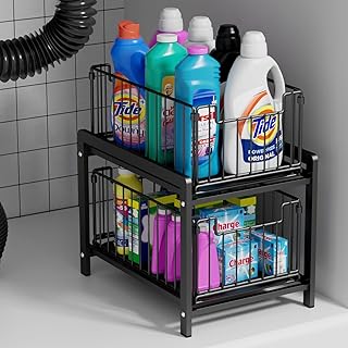 Two-Tier Sliding Drawer Organizer for Kitchen or Bathroom
