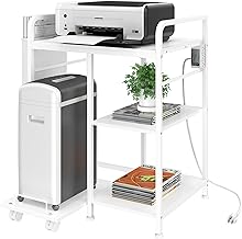 Home Printer Stand with Charging Station, 24x18 Inches