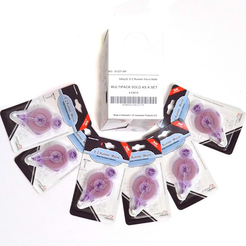 Set of 6 double-sided micro strip adhesive tapes