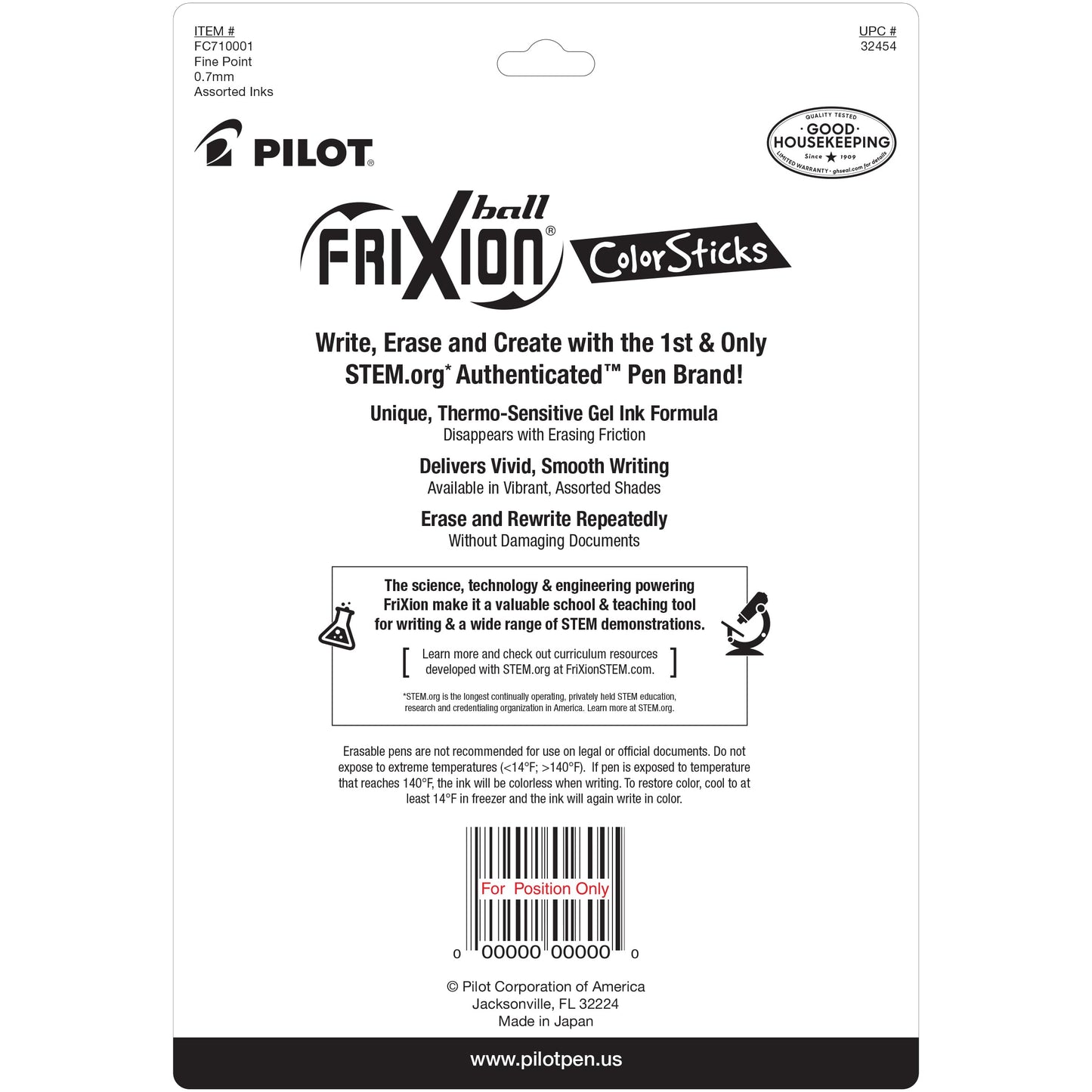 Erasable Gel Ink Pens, Fine Point, Assorted Colors, Pack of 10