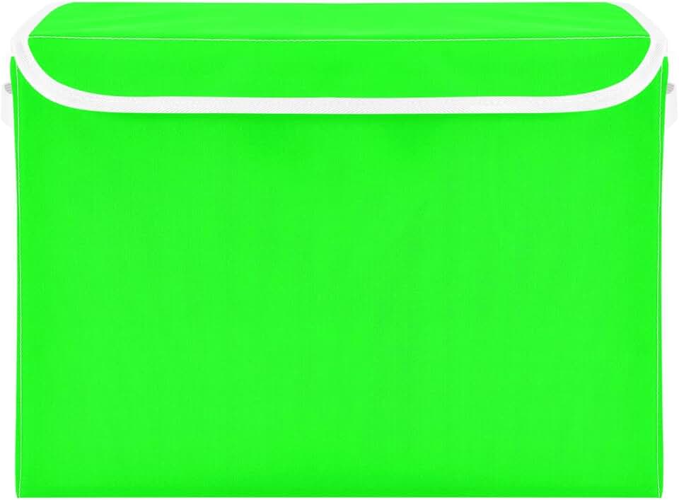 Large Neon Green Collapsible Storage Bins with Handles