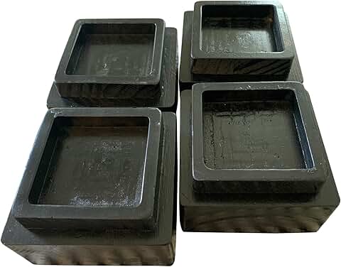 Black Walnut Wood Risers, 2 Inch, Set of 4