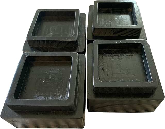 Black Walnut Wood Risers, 2 Inch, Set of 4