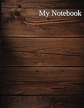 Dark Wood Cover Notebook, 8.5 x 11, 100 Pages