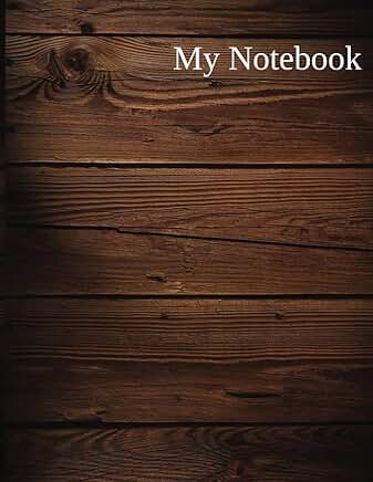 Dark Wood Cover Notebook, 8.5 x 11, 100 Pages