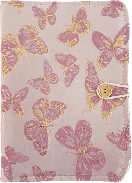 Pink 6-Ring Binder with Butterfly Design