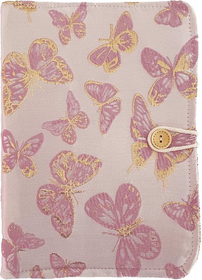 Pink 6-Ring Binder with Butterfly Design