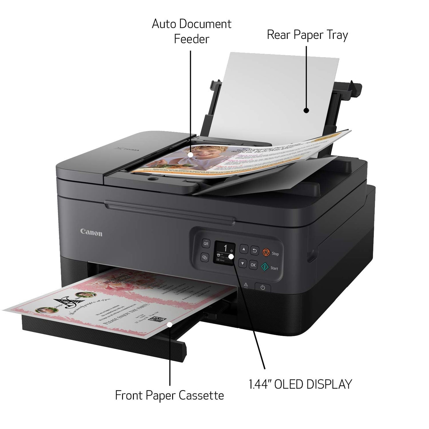 PIXMA TR7020a All-in-One Wireless Color Inkjet Printer, with Duplex Printing, Mobile Printing, and Auto Document Feeder, Black