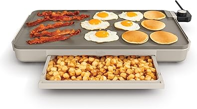 12-inch x 22-inch electric griddle with warming tray