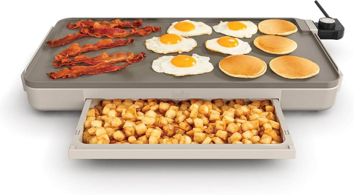 12-inch x 22-inch electric griddle with warming tray