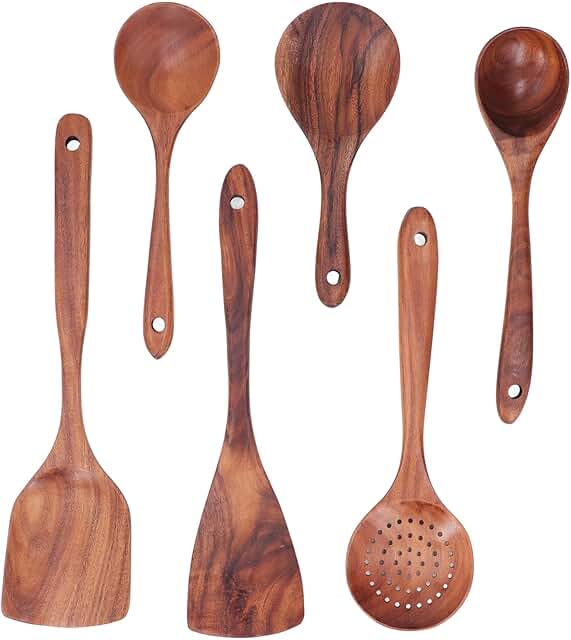 Kitchen Utensils Set with Solid Wood Handles