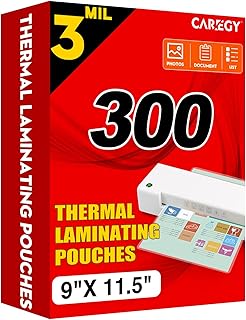 300 Clear Thermal Laminating Sheets, 9x11.5 Inches