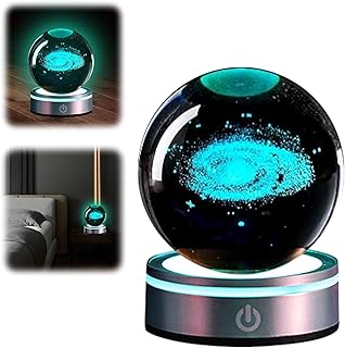 3D Galaxy Crystal Ball with Base and Gift Bag