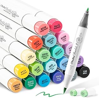Alcohol Marker Set with 24 Colors and Dual Tips