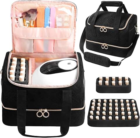 Black Velvet Nail Polish and Lamp Organizer Bag