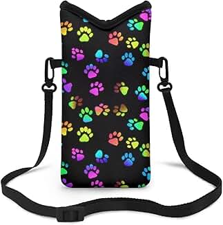 Colorful Paw Pattern Phone Bag with Removable Strap