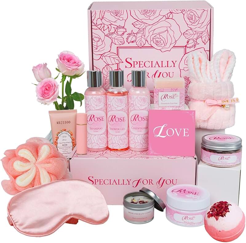 15-Piece Rose Spa Gift Set for Relaxing Bath and Body