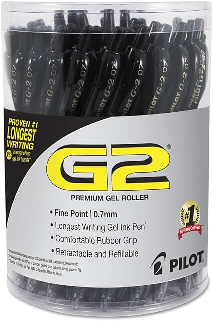 Premium Gel Roller Pen, Fine Point, Black Ink, 36 Pack