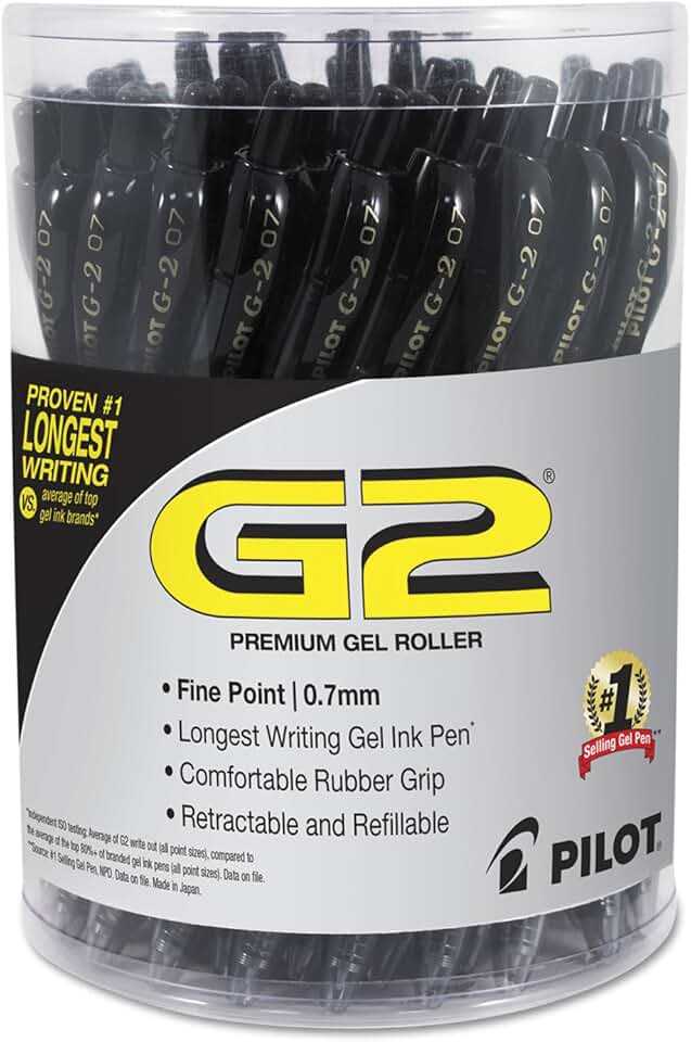 Premium Gel Roller Pen, Fine Point, Black Ink, 36 Pack
