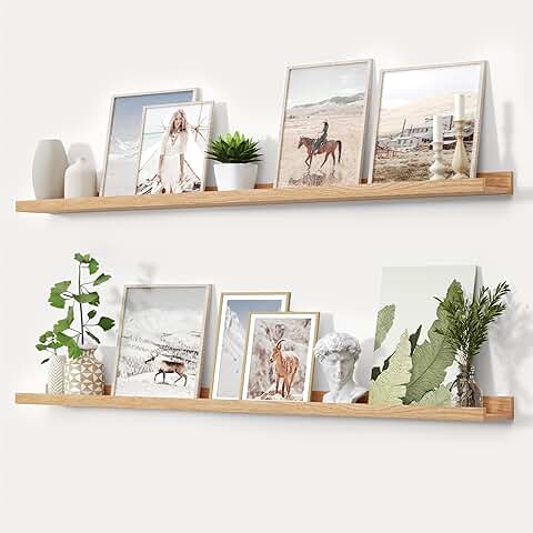 Black Wall-Mounted Picture Ledge Shelf for Decor