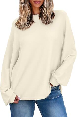 Women's Oversized Long Sleeve Crewneck Top