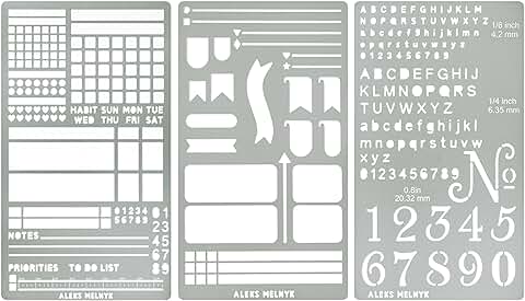 Metal stencil for journaling and planning