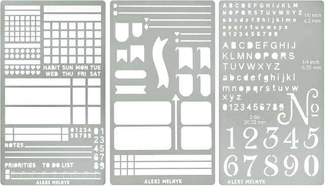 Metal stencil for journaling and planning