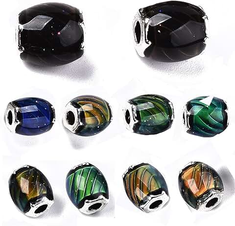 50pcs Color Changing Mood Beads for Jewelry Making