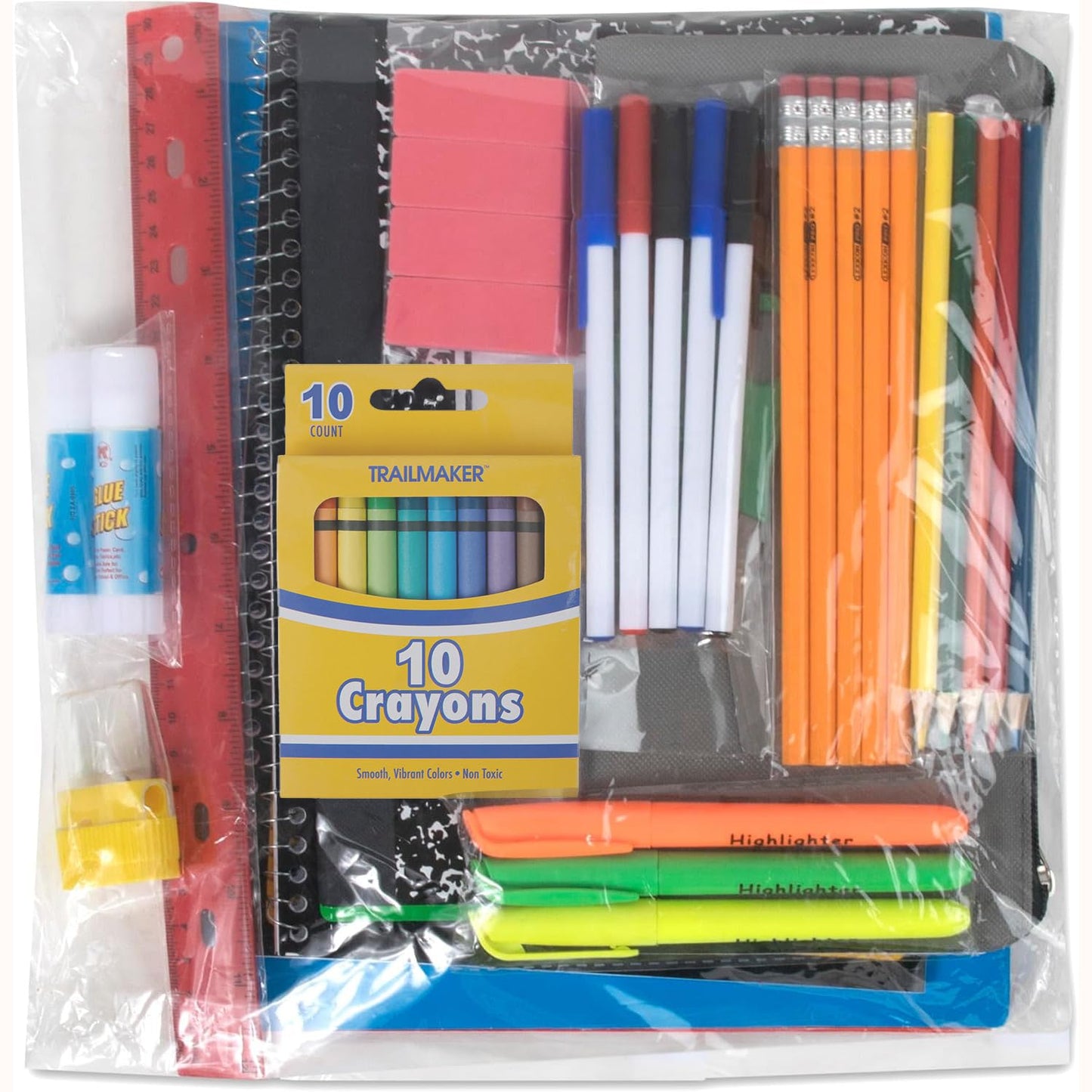 Complete 45-Piece School Supply Kit for Grades K-12