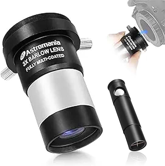 Metal Collimating Cheshire Eyepiece with 3X Barlow Lens Bundle