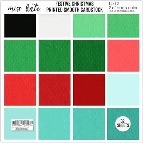 Festive Linen Print Cardstock, 32 Sheets
