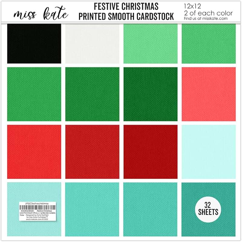 Festive Linen Print Cardstock, 32 Sheets