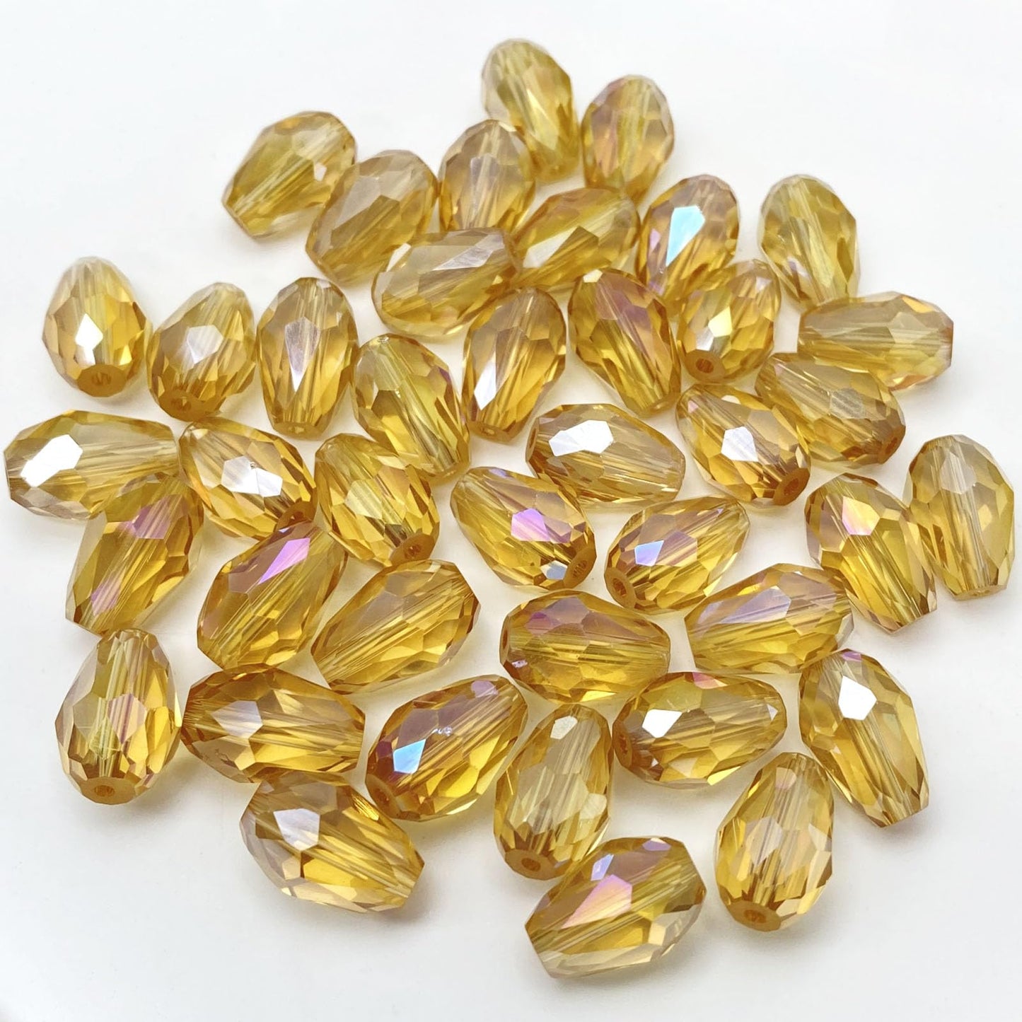 50 Pcs Crystal Teardrop Beads for Jewelry Making