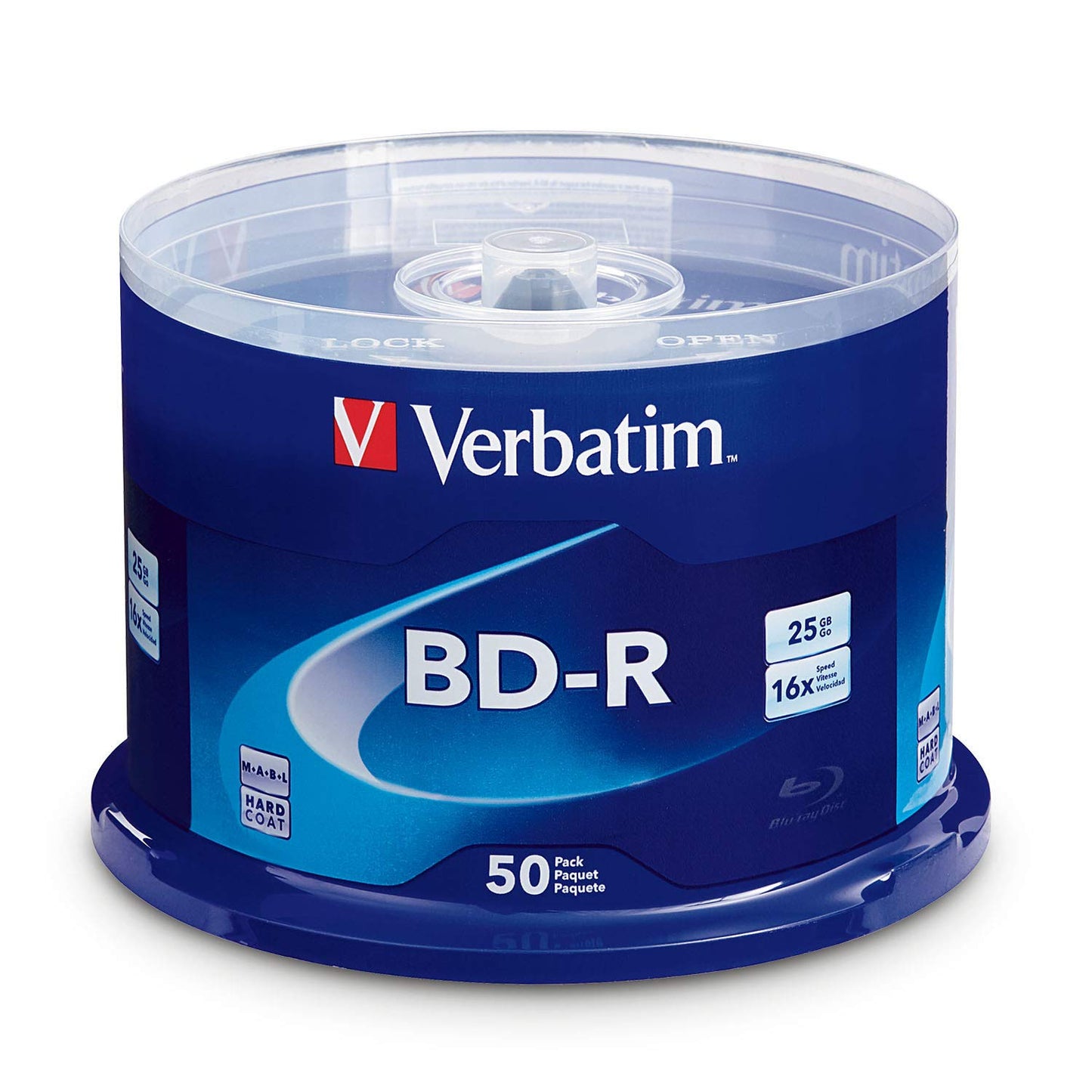 BD-R 25GB 16X Blu-ray Recordable Media Disc - 50 Pack Spindle