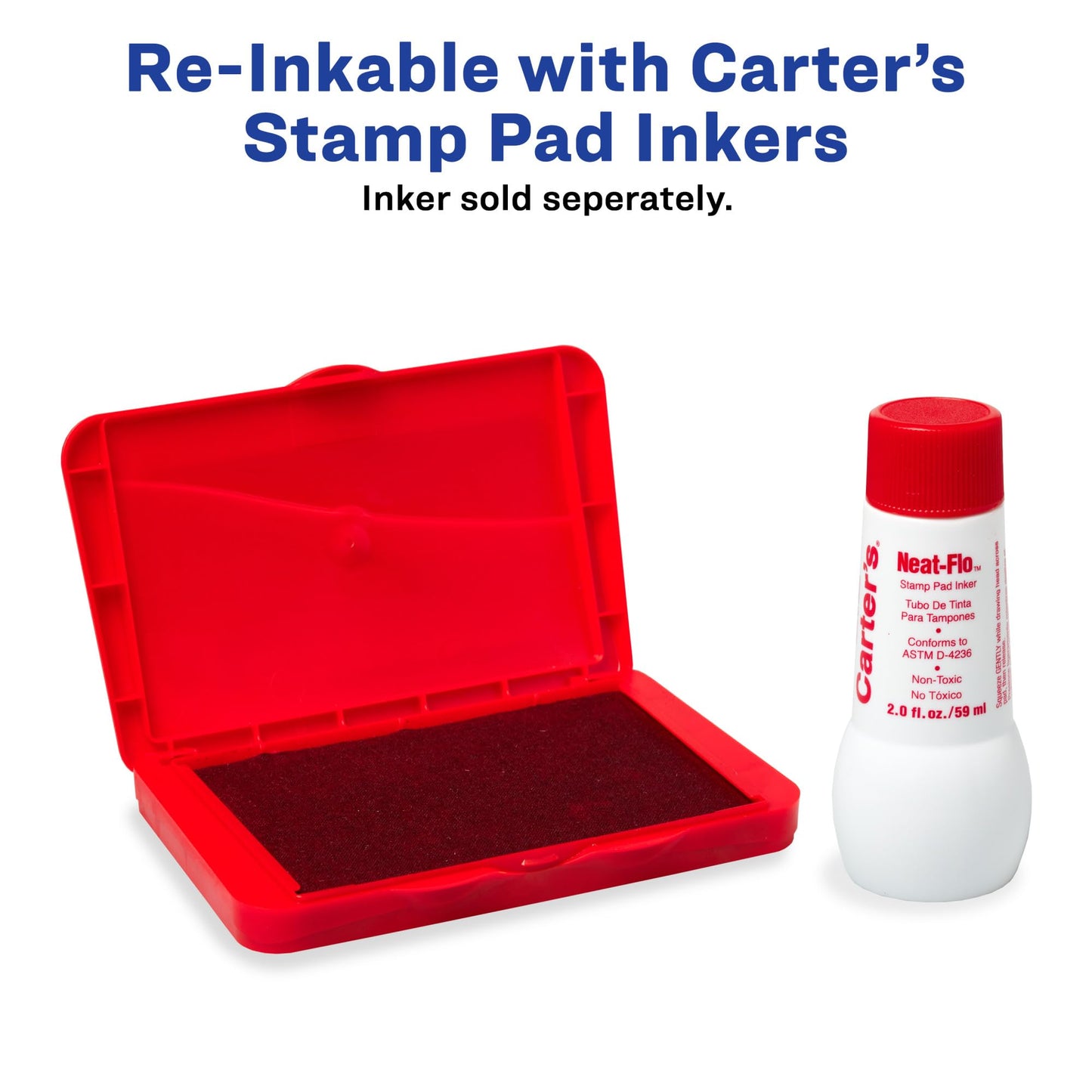 Red Felt Ink Stamp Pad, 2.75 x 4.27 Inches