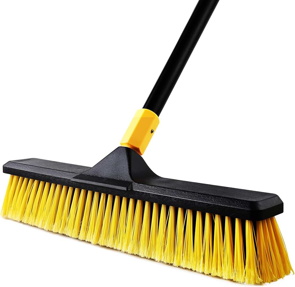 Heavy-Duty 18-Inch Outdoor Push Broom for Cleaning