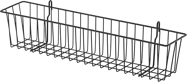 Metal Hanging Basket for Garage, Kitchen, Closet, 2-Pack