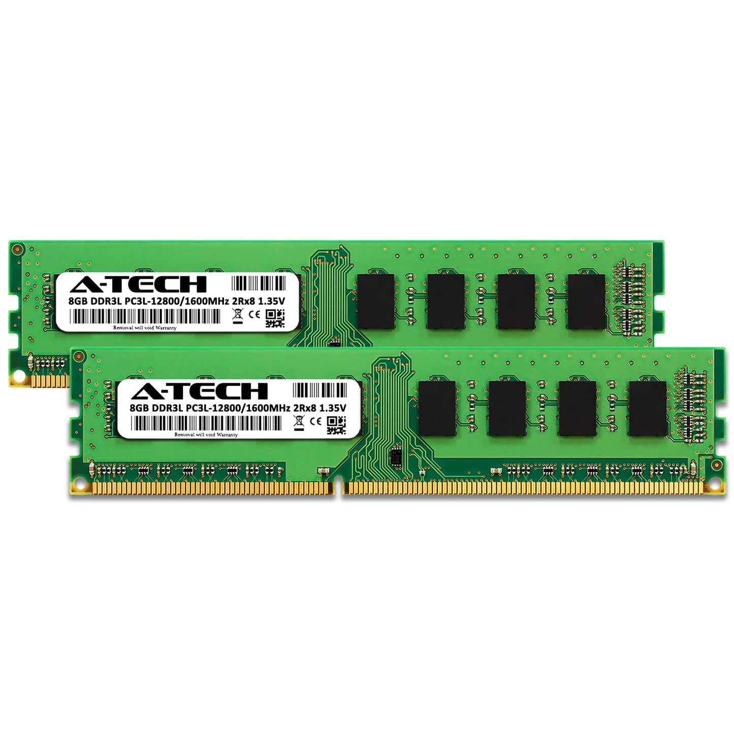 A-Tech 16GB (2x8GB) DDR3L 1600 MHz UDIMM PC3L-12800 (PC3-12800) CL11 DDR3 DIMM 2Rx8 1.35V Desktop RAM Memory Modules