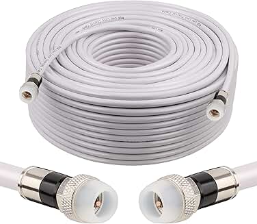 150FT Coaxial Cable with Weatherproof Boot
