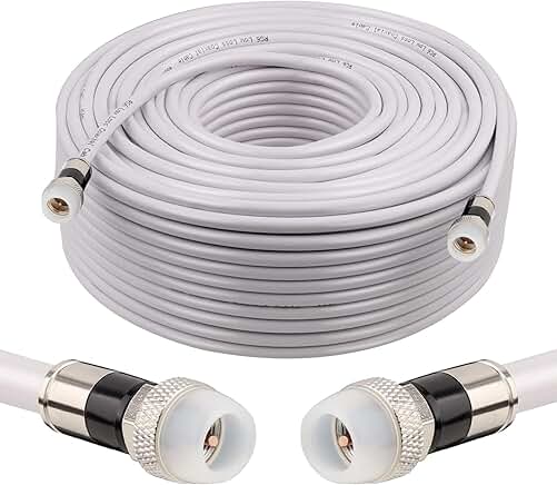 150FT Coaxial Cable with Weatherproof Boot