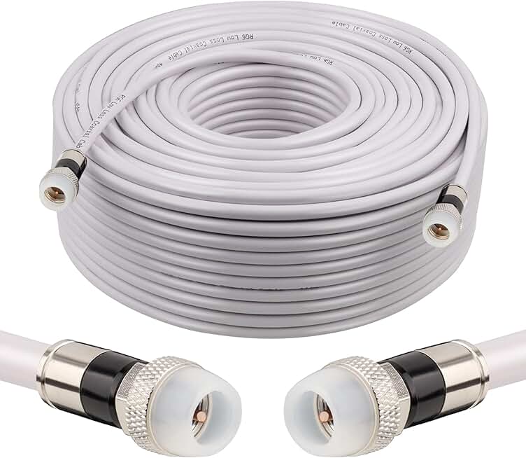150FT Coaxial Cable with Weatherproof Boot