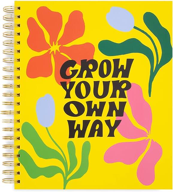 Large Spiral Notebook with Pockets and 120 Lined Pages